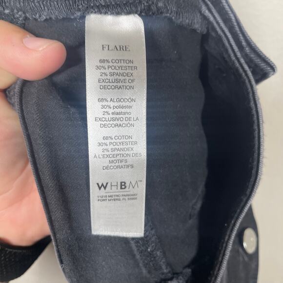 WHBM Womens Size 8 Flare Jeans Pants Black Cotton Blend Mid Rise Pockets Stretch - Picture 8 of 8